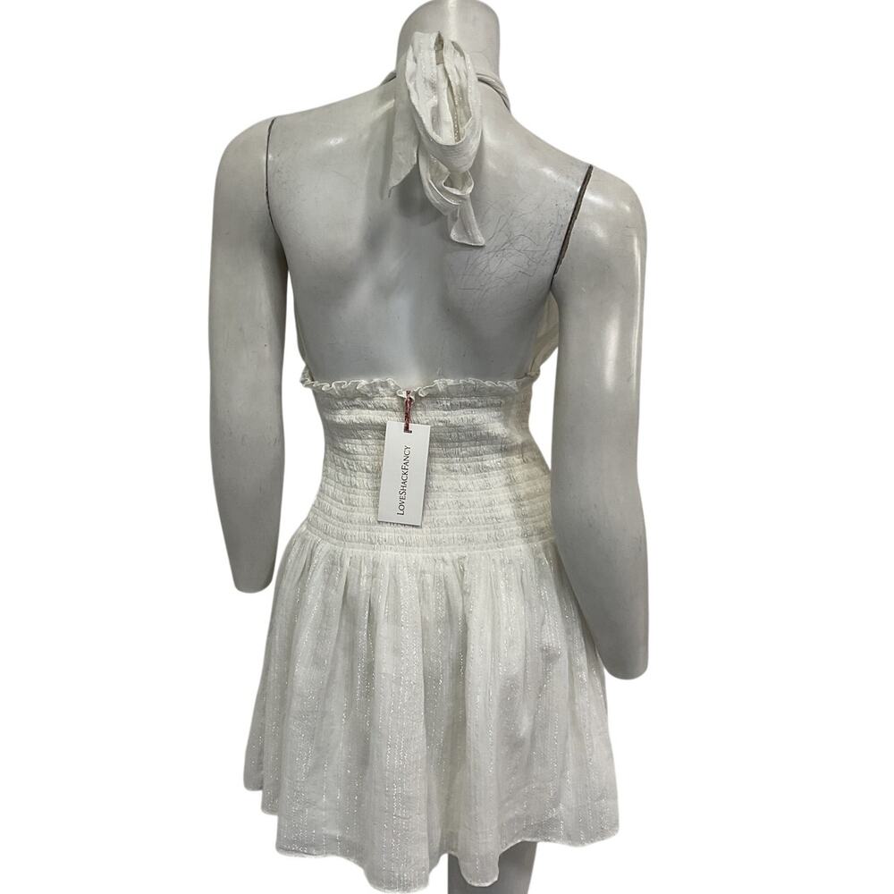 Loveshackfancy Shimmery Iridescent Slate Luisetta Mini Dress Size S NWT - Picture 3 of 5